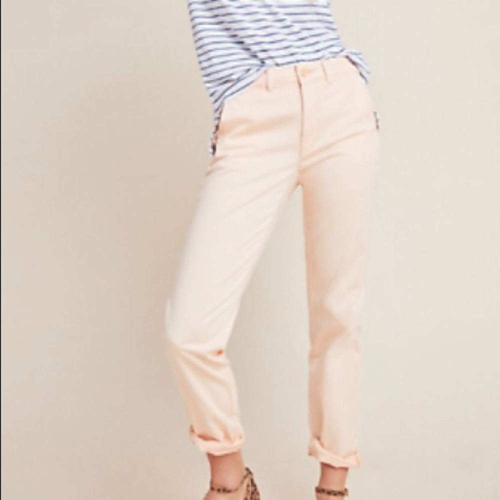 Anthropologie Blush Relaxed Chino Pants